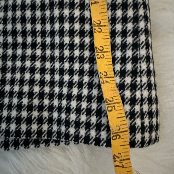 Vintage Wool Houndstooth Pencil Midi Skirt Lined Retro Classic - Picture 9 of 9